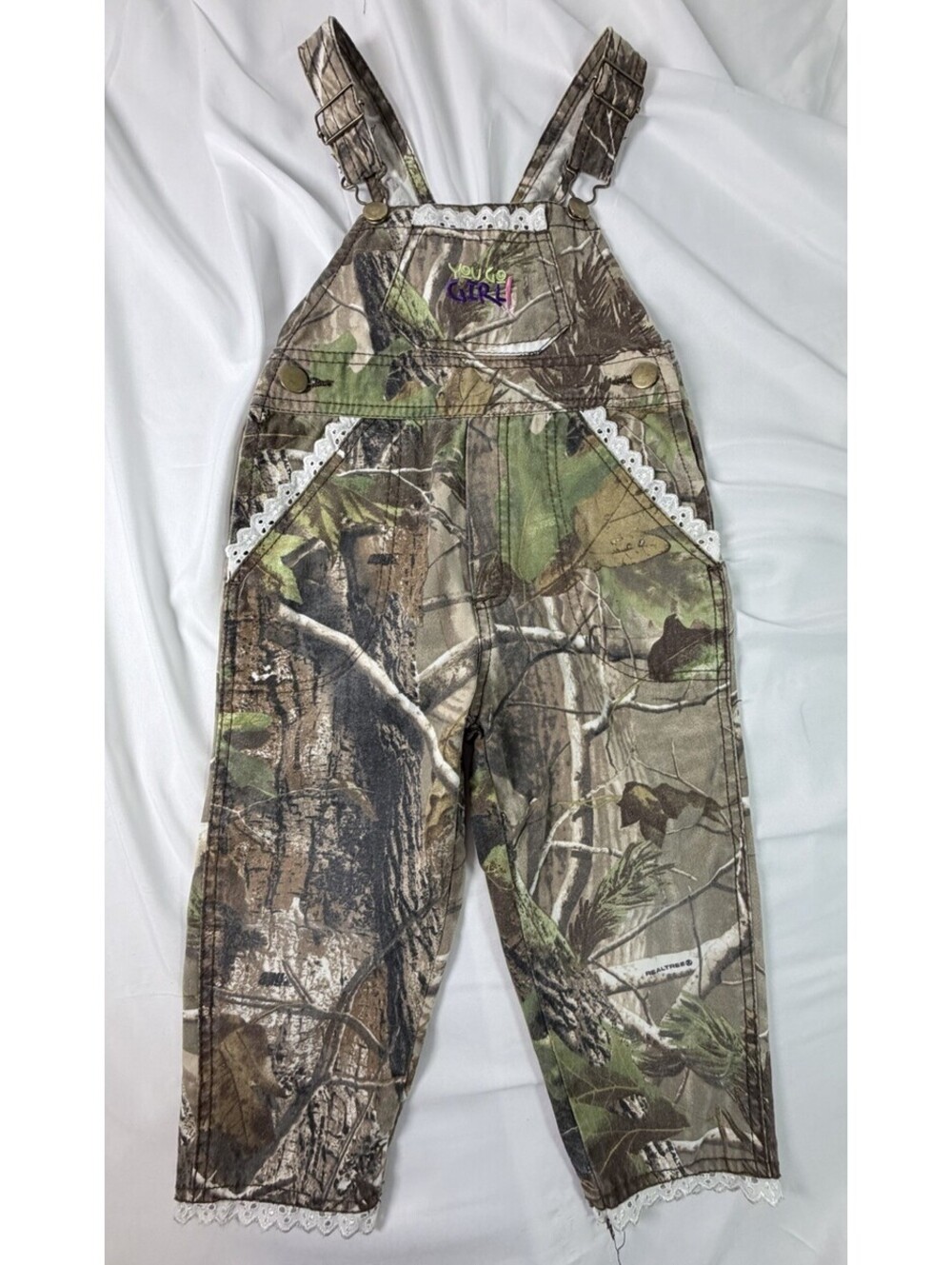 Lil Joey Kritters RealTree Camouflage Camo Overall Bibs Vintage Y2K 2000s 3T